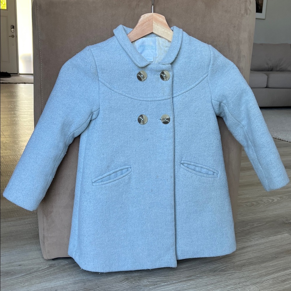 Edgehill Collection Light Blue Coat with Button Accents